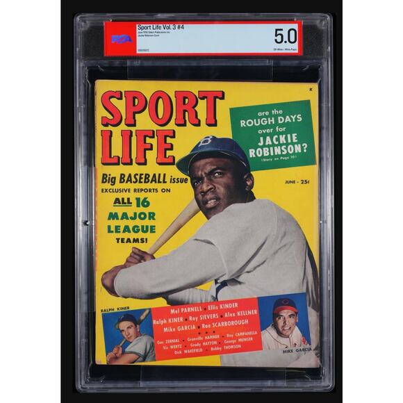 RARE 1950 Jackie Robinson Sport Life Magazine PSA 5 NEWSSTAND Dodgers Low Pop! - Picture 1 of 3